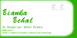 bianka behal business card